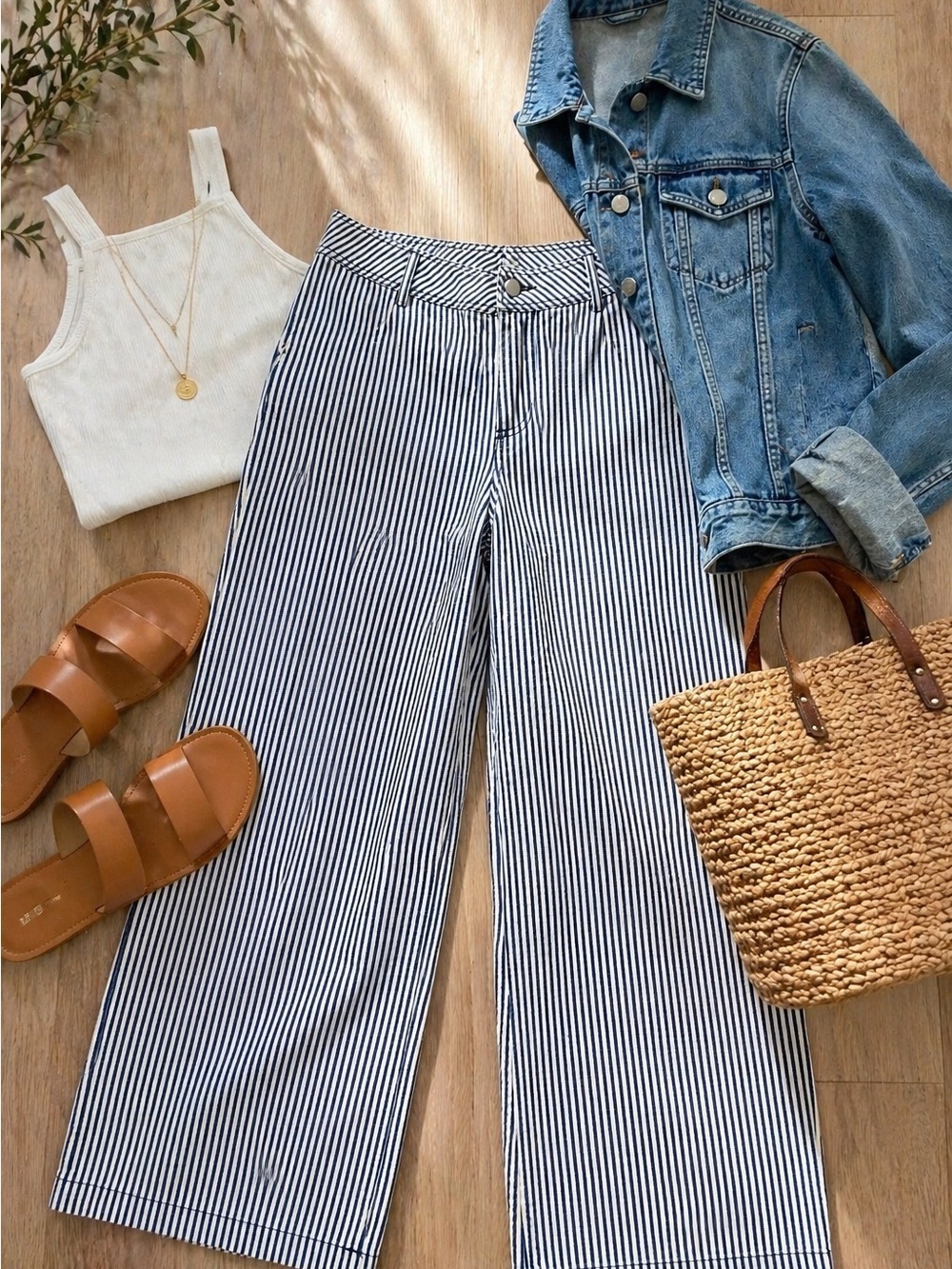 Molly Green Blue White Striped Pants